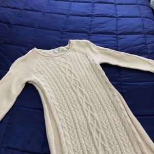 Pink Rose cream sweater dress